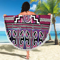 Maori Matariki Beach Blanket Pink Galaxy Aesthetic Koru Art