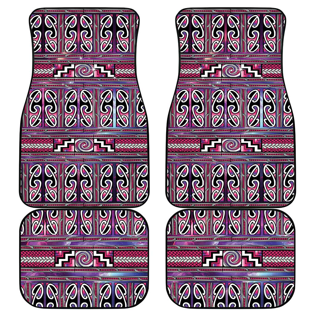 Maori Matariki Car Mats Pink Galaxy Aesthetic Koru Art