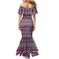 Maori Matariki Family Matching Mermaid Dress and Hawaiian Shirt Pink Galaxy Aesthetic Koru Art