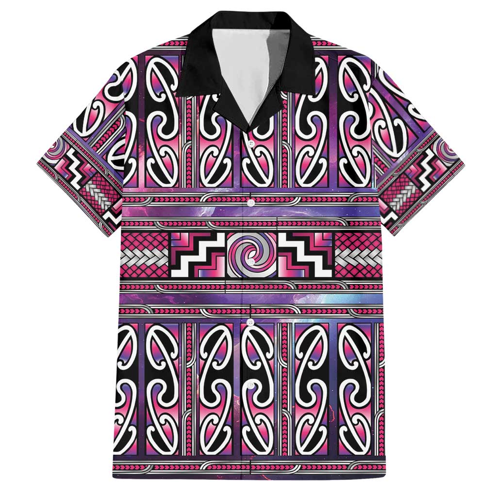 Maori Matariki Hawaiian Shirt Pink Galaxy Aesthetic Koru Art