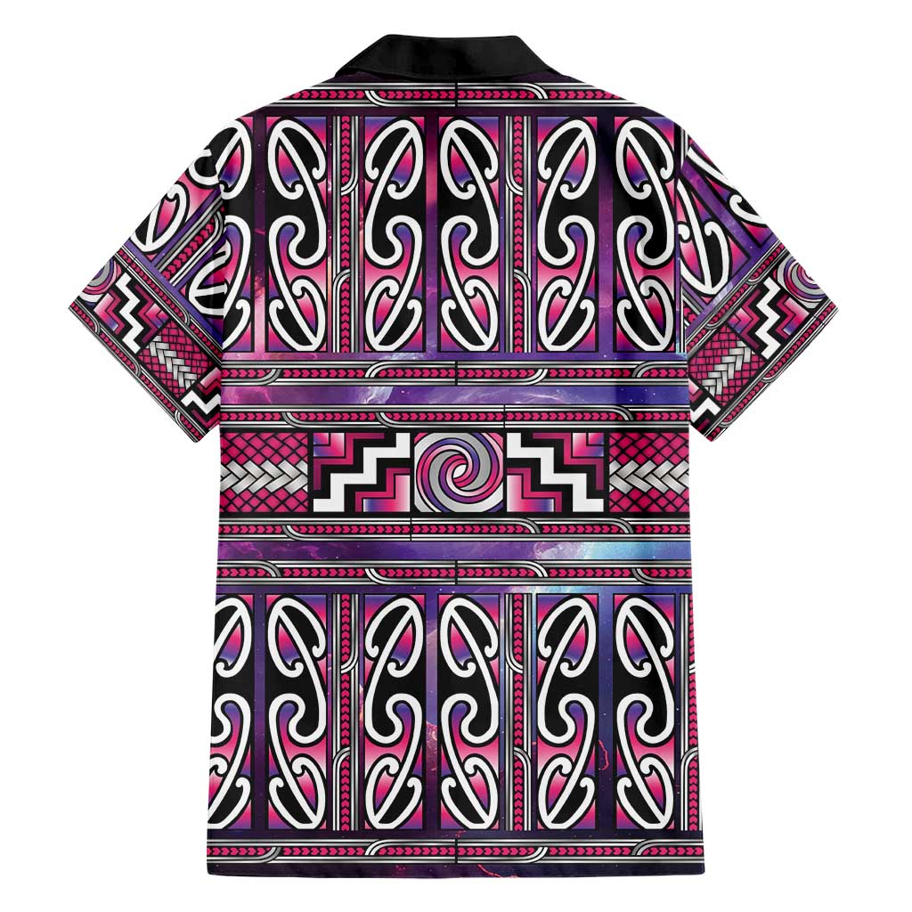 Maori Matariki Hawaiian Shirt Pink Galaxy Aesthetic Koru Art
