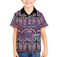 Maori Matariki Kid Hawaiian Shirt Pink Galaxy Aesthetic Koru Art LT01 Kid Pink - Polynesian Pride