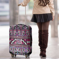 Maori Matariki Luggage Cover Pink Galaxy Aesthetic Koru Art LT01 - Polynesian Pride