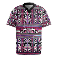Maori Matariki Rugby Jersey Pink Galaxy Aesthetic Koru Art