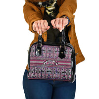 Maori Matariki Shoulder Handbag Pink Galaxy Aesthetic Koru Art