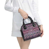 Maori Matariki Shoulder Handbag Pink Galaxy Aesthetic Koru Art