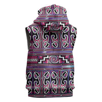 Maori Matariki Sleeveless Hoodie Pink Galaxy Aesthetic Koru Art