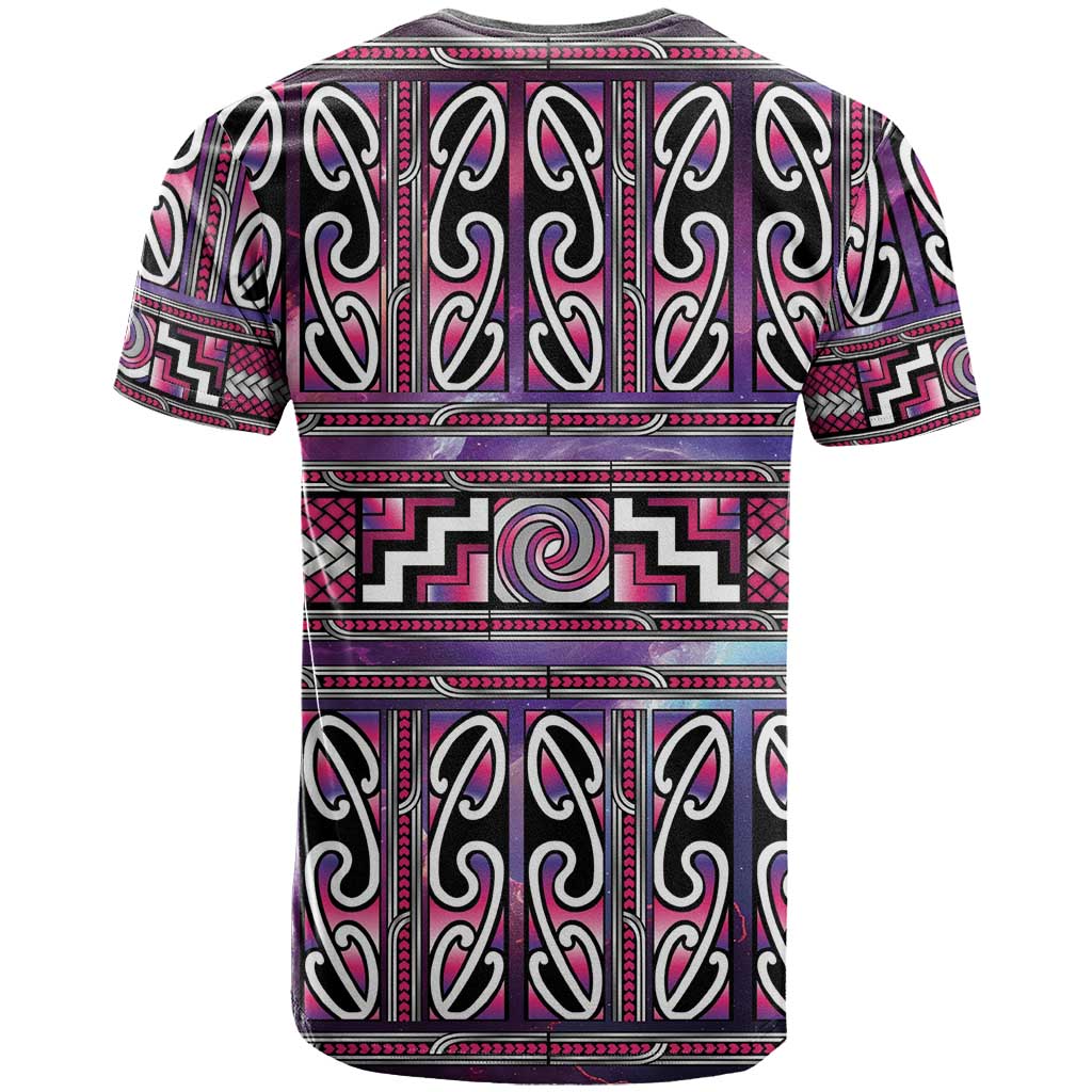 Maori Matariki T Shirt Pink Galaxy Aesthetic Koru Art