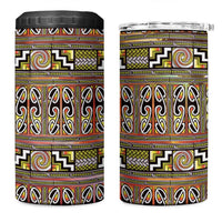 Maori Matariki 4 in 1 Can Cooler Tumbler Yellow Galaxy Aesthetic Koru Art