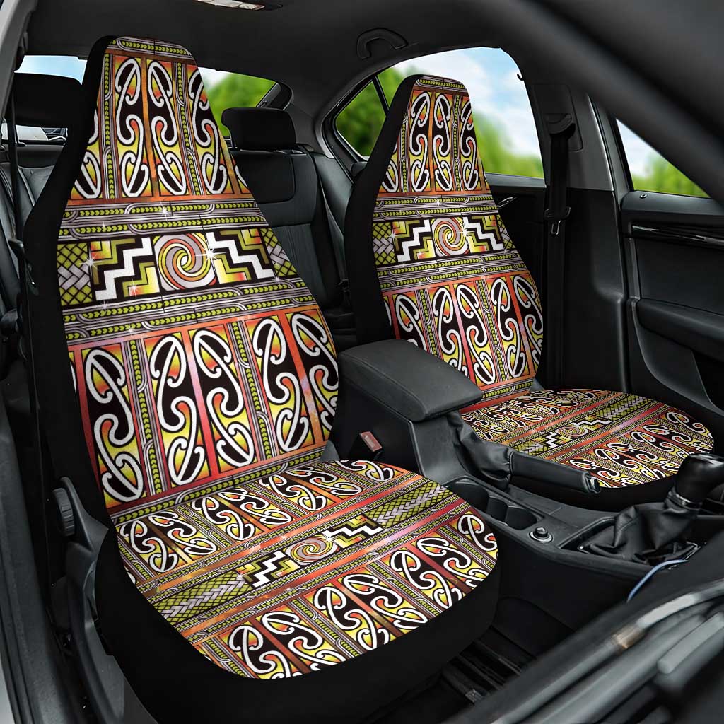 Maori Matariki Car Seat Cover Yellow Galaxy Aesthetic Koru Art LT01 One Size Yellow - Polynesian Pride