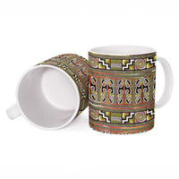 Maori Matariki Ceramic Mug Yellow Galaxy Aesthetic Koru Art