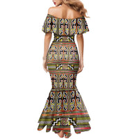 Maori Matariki Family Matching Mermaid Dress and Hawaiian Shirt Yellow Galaxy Aesthetic Koru Art