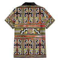 Maori Matariki Family Matching Off The Shoulder Long Sleeve Dress and Hawaiian Shirt Yellow Galaxy Aesthetic Koru Art