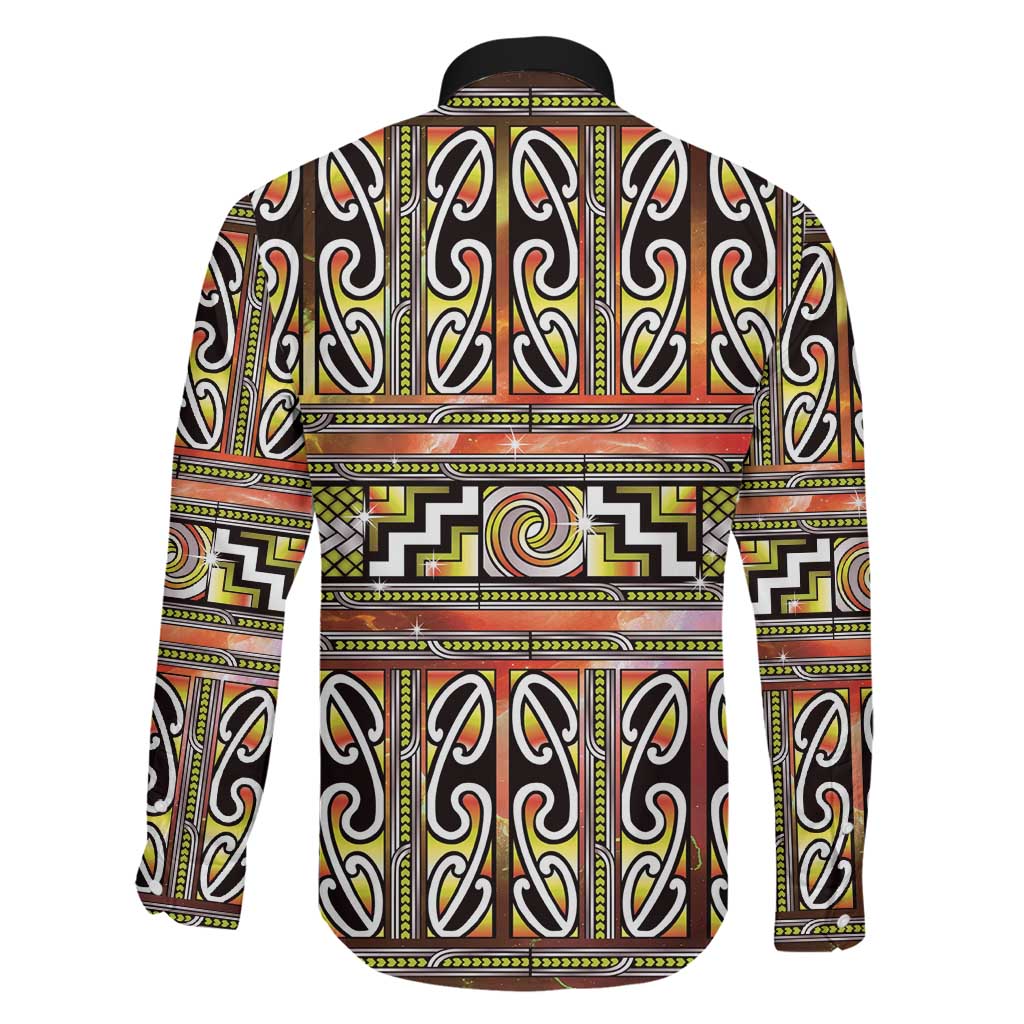 Maori Matariki Family Matching Off Shoulder Short Dress and Hawaiian Shirt Yellow Galaxy Aesthetic Koru Art