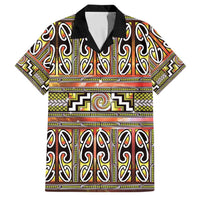 Maori Matariki Family Matching Short Sleeve Bodycon Dress and Hawaiian Shirt Yellow Galaxy Aesthetic Koru Art