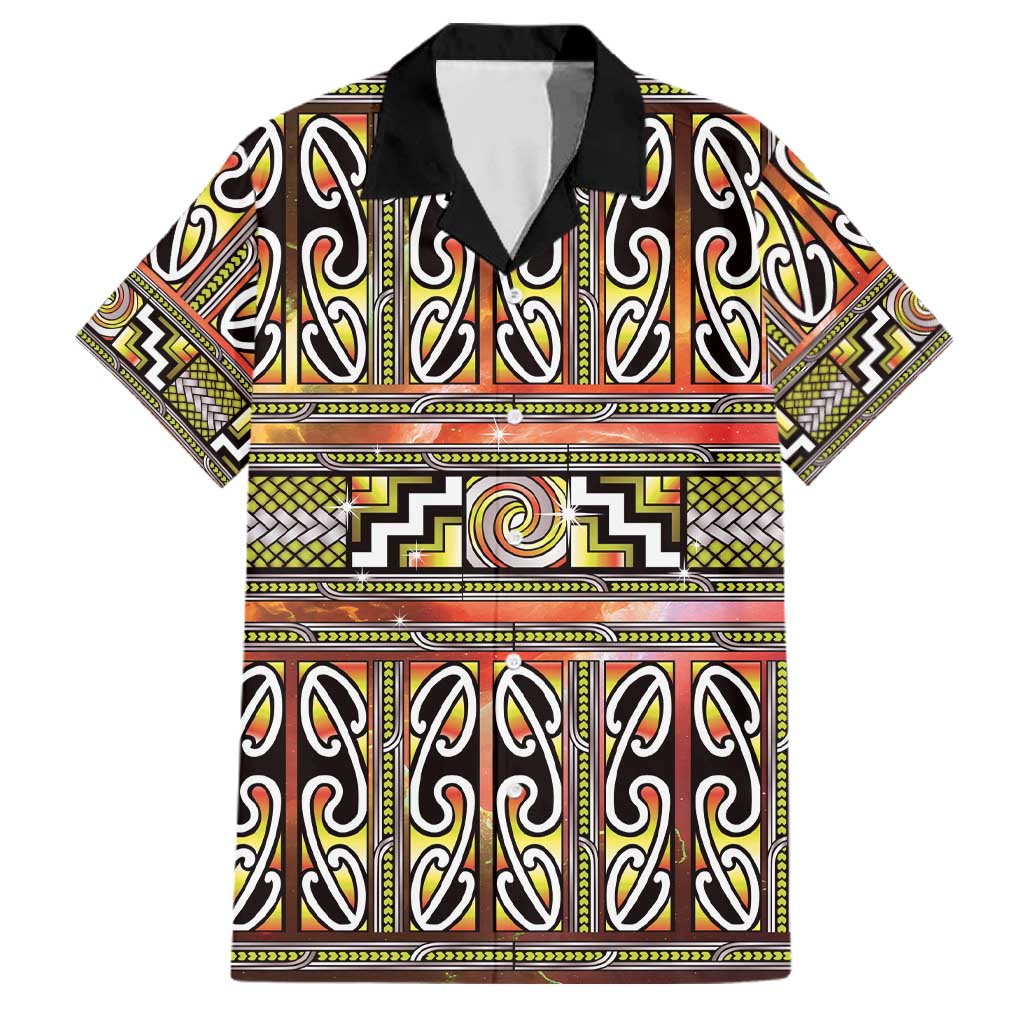 Maori Matariki Family Matching Tank Maxi Dress and Hawaiian Shirt Yellow Galaxy Aesthetic Koru Art