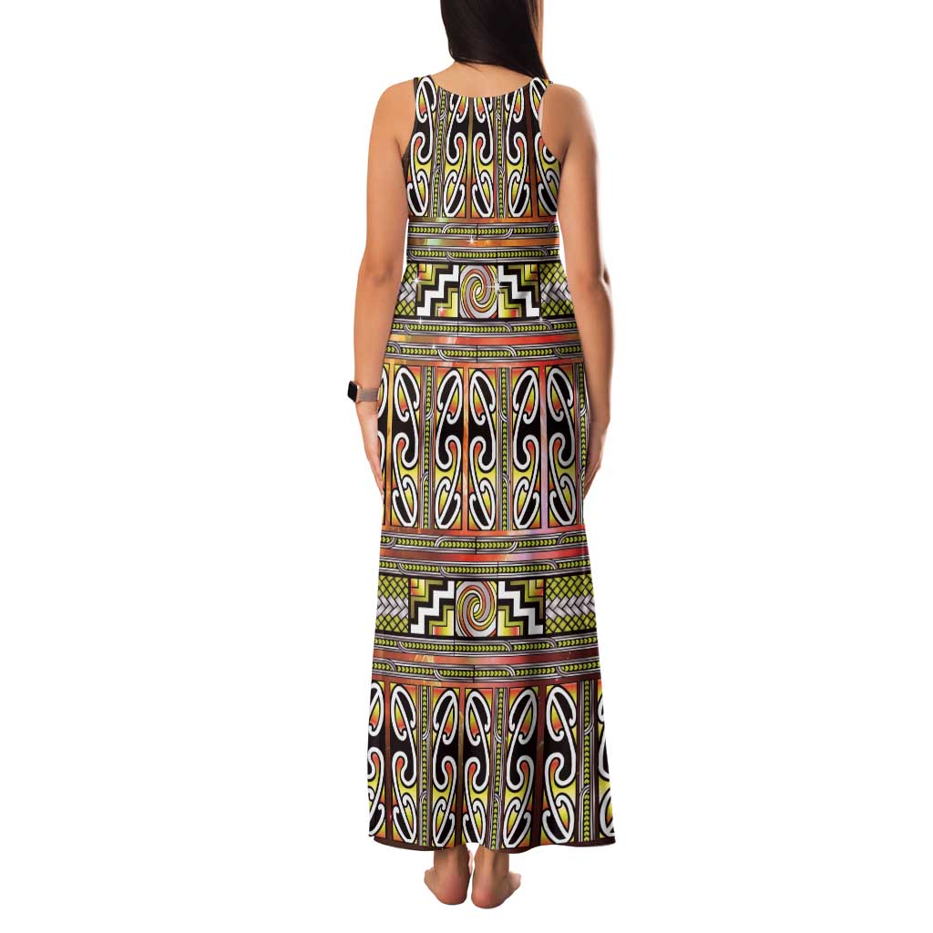 Maori Matariki Family Matching Tank Maxi Dress and Hawaiian Shirt Yellow Galaxy Aesthetic Koru Art
