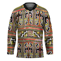 Maori Matariki Hockey Jersey Yellow Galaxy Aesthetic Koru Art