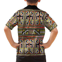 Maori Matariki Kid Hawaiian Shirt Yellow Galaxy Aesthetic Koru Art LT01 - Polynesian Pride