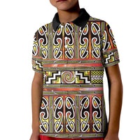 Maori Matariki Kid Polo Shirt Yellow Galaxy Aesthetic Koru Art LT01 Kid Yellow - Polynesian Pride