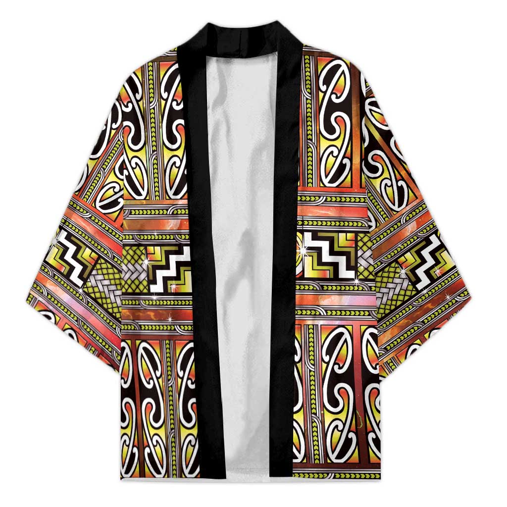 Maori Matariki Kimono Yellow Galaxy Aesthetic Koru Art