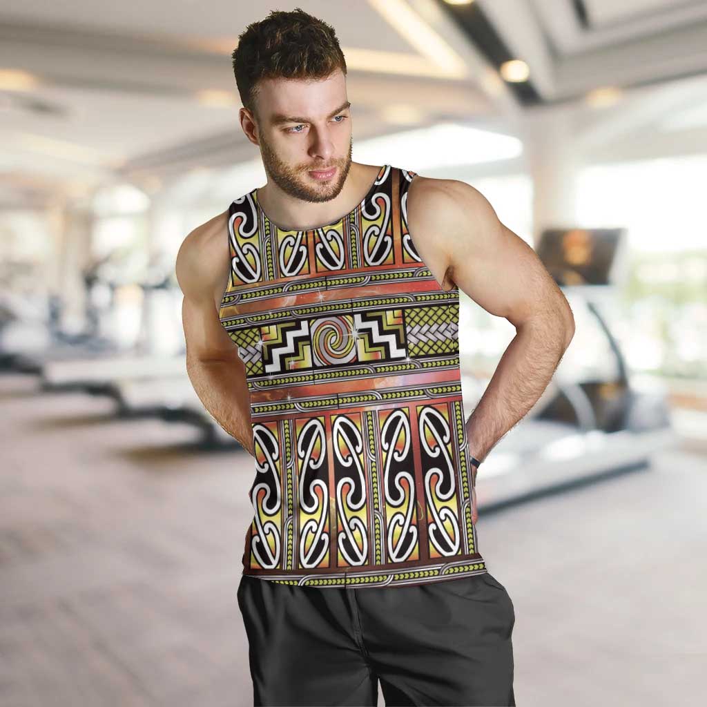 Maori Matariki Men Tank Top Yellow Galaxy Aesthetic Koru Art