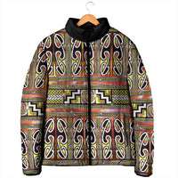 Maori Matariki Padded Jacket Yellow Galaxy Aesthetic Koru Art