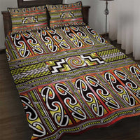 Maori Matariki Quilt Bed Set Yellow Galaxy Aesthetic Koru Art