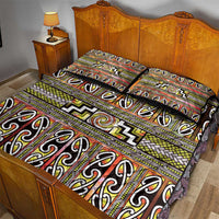 Maori Matariki Quilt Bed Set Yellow Galaxy Aesthetic Koru Art