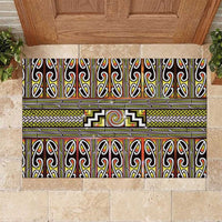 Maori Matariki Rubber Doormat Yellow Galaxy Aesthetic Koru Art
