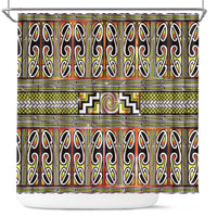 Maori Matariki Shower Curtain Yellow Galaxy Aesthetic Koru Art