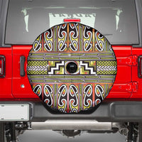 Maori Matariki Spare Tire Cover Yellow Galaxy Aesthetic Koru Art LT01 - Polynesian Pride