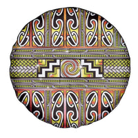 Maori Matariki Spare Tire Cover Yellow Galaxy Aesthetic Koru Art LT01 - Polynesian Pride