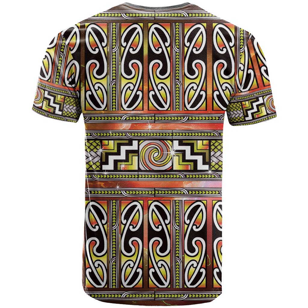 Maori Matariki T Shirt Yellow Galaxy Aesthetic Koru Art