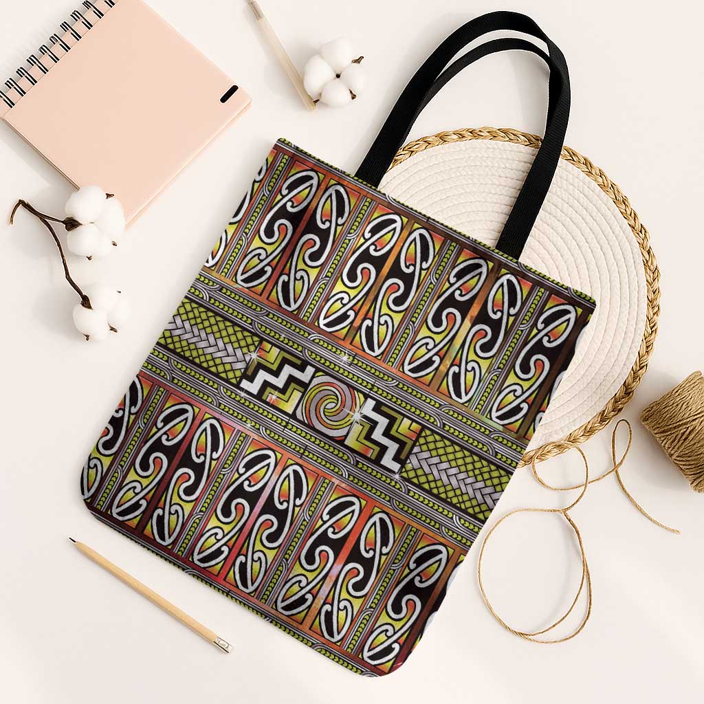 Maori Matariki Tote Bag Yellow Galaxy Aesthetic Koru Art