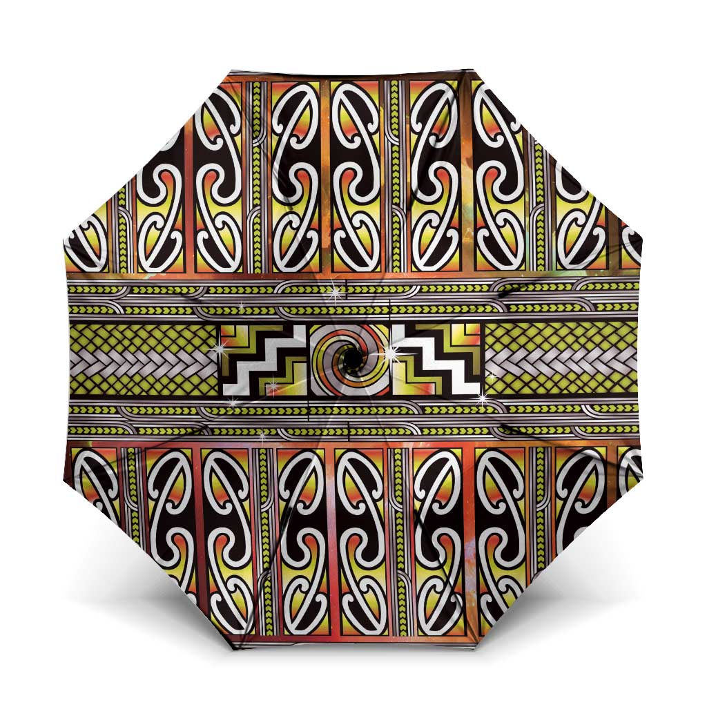 Maori Matariki Umbrella Yellow Galaxy Aesthetic Koru Art