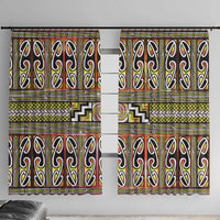 Maori Matariki Window Curtain Yellow Galaxy Aesthetic Koru Art
