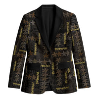 Hawaii Brown Plumeria Lei Black Blazer Frangipani Floral Heritage Art