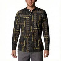 Hawaii Brown Plumeria Lei Black Button Sweatshirt Frangipani Floral Heritage Art
