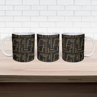 Hawaii Brown Plumeria Lei Black Ceramic Mug Frangipani Floral Heritage Art