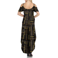 Hawaii Brown Plumeria Lei Black Family Matching Summer Maxi Dress and Hawaiian Shirt Frangipani Floral Heritage Art