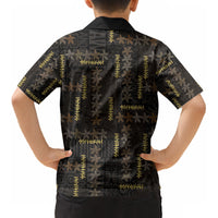 Hawaii Brown Plumeria Lei Black Kid Hawaiian Shirt Frangipani Floral Heritage Art LT01 - Polynesian Pride