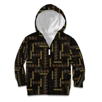 Hawaii Brown Plumeria Lei Black Kid Hoodie Frangipani Floral Heritage Art