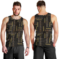 Hawaii Brown Plumeria Lei Black Men Tank Top Frangipani Floral Heritage Art