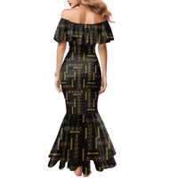 Hawaii Brown Plumeria Lei Black Mermaid Dress Frangipani Floral Heritage Art