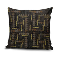 Hawaii Brown Plumeria Lei Black Pillow Cover Frangipani Floral Heritage Art LT01 Black - Polynesian Pride