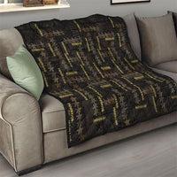 Hawaii Brown Plumeria Lei Black Quilt Frangipani Floral Heritage Art