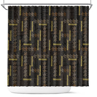 Hawaii Plumeria Lei – Shower Curtain – Frangipani Floral Heritage Art LT01 Black - Polynesian Pride