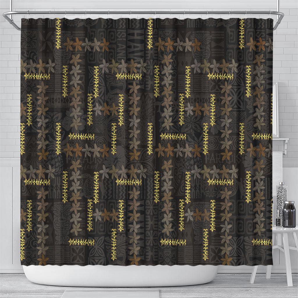 Hawaii Plumeria Lei – Shower Curtain – Frangipani Floral Heritage Art LT01 - Polynesian Pride