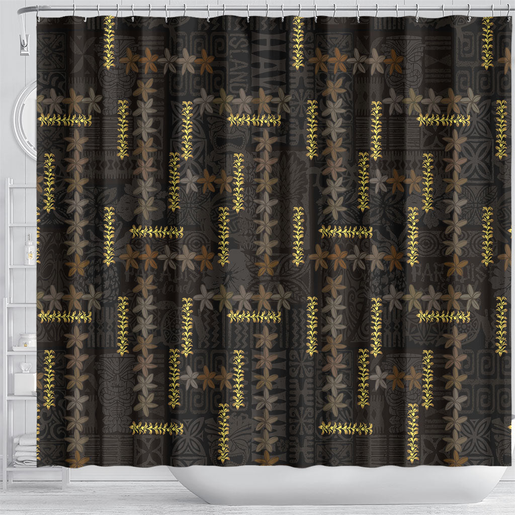 Hawaii Plumeria Lei – Shower Curtain – Frangipani Floral Heritage Art LT01 - Polynesian Pride